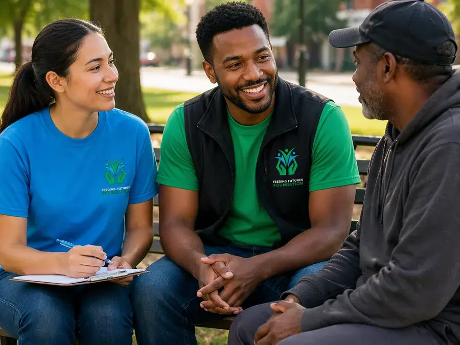 Volunteers connecting with community members